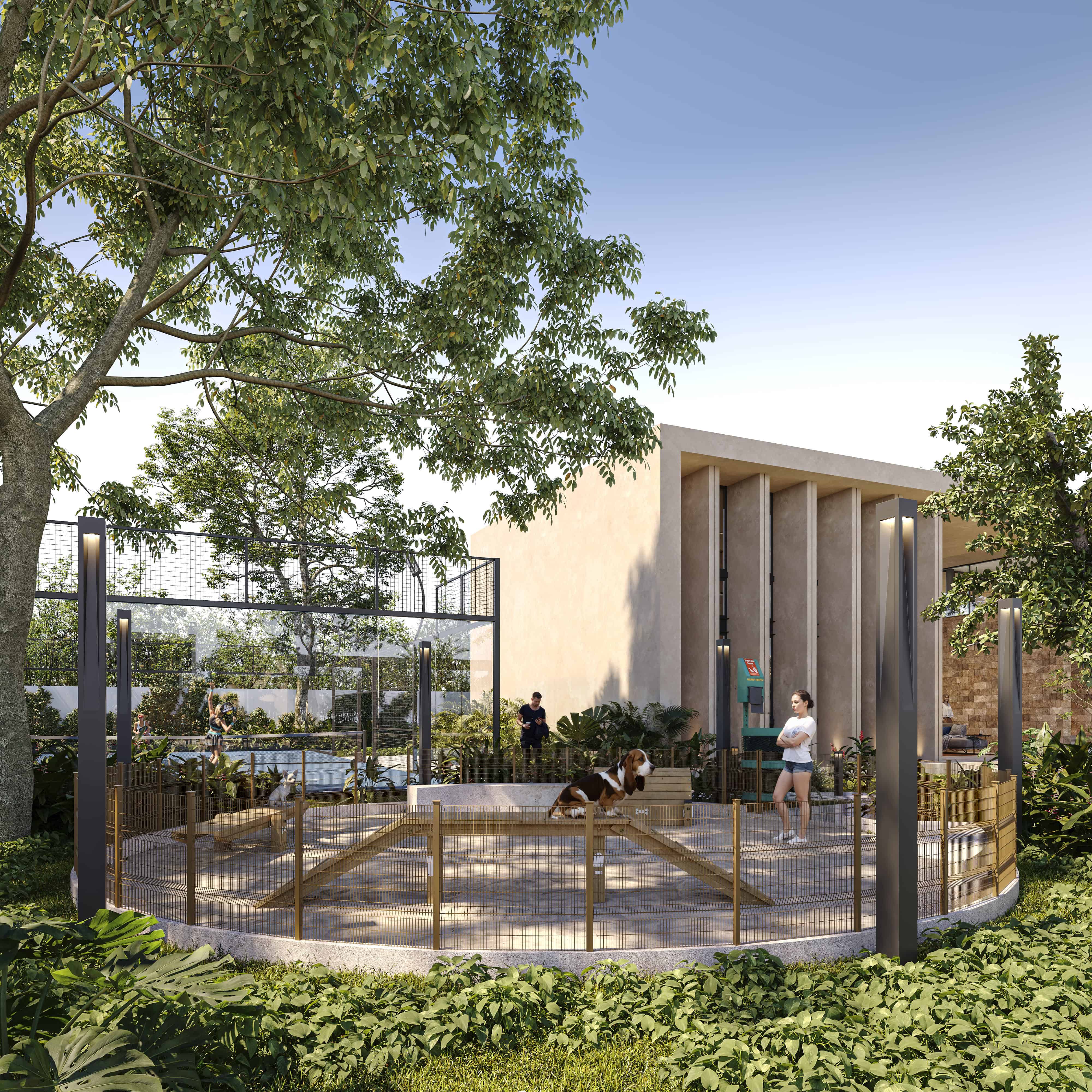 Personas disfrutando de la piscina en un día soleado